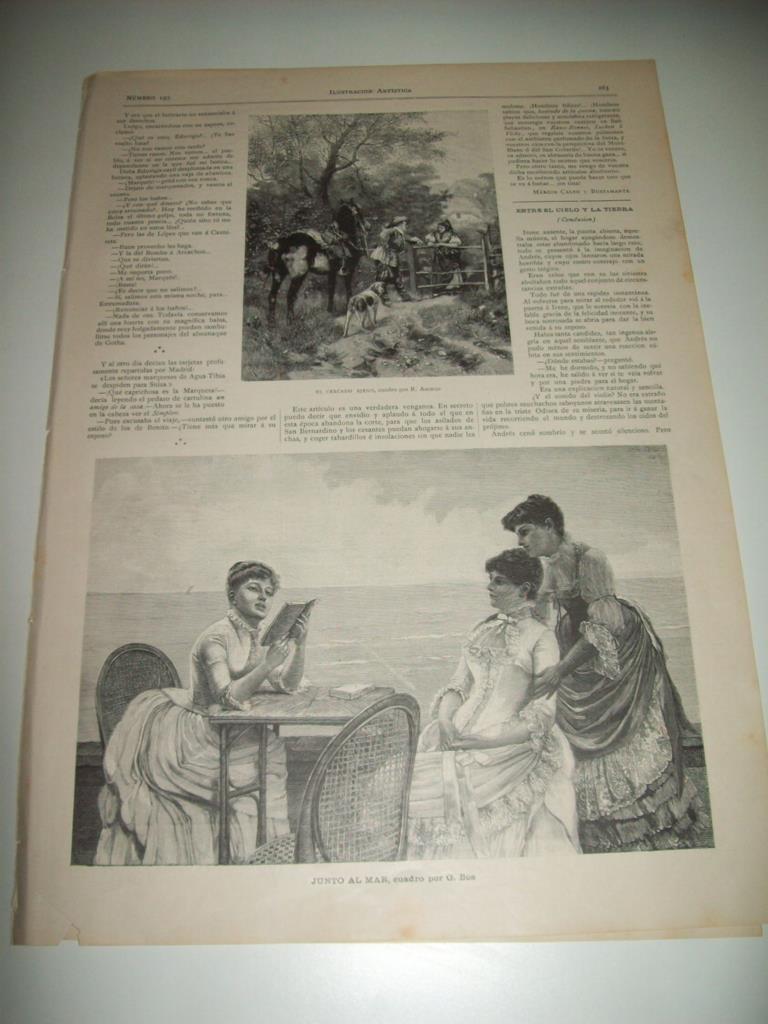 LAMINA ILUSTRACION ARTISTICA 19792: Junto al mar, por G. Bos