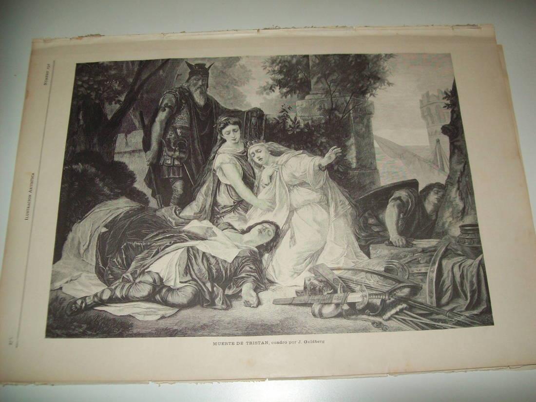 LAMINA ILUSTRACION ARTISTICA 19787: Muerte de Tristan, por Goldberg