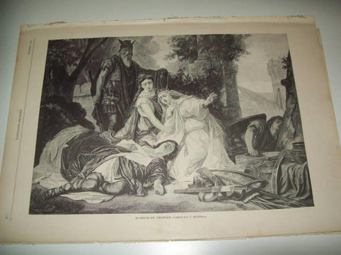 LAMINA ILUSTRACION ARTISTICA 19787: Muerte de Tristan, por Goldberg