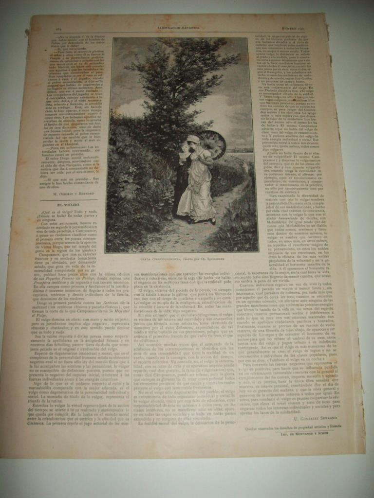 LAMINA ILUSTRACION ARTISTICA 19780: Grata correspondencia, por Sprinsmann