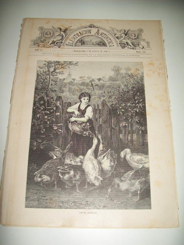 LAMINA ILUSTRACION ARTISTICA 19777: En el corral