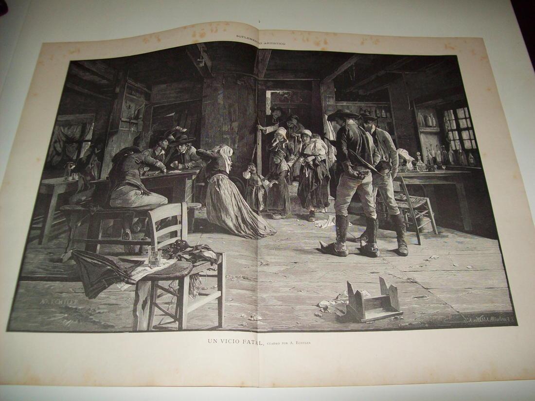 LAMINA ILUSTRACION ARTISTICA 19731: Un vicio fatal, por A. Echtler