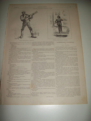 LAMINA ILUSTRACION ARTISTICA 19726: Dibujos de Oller y de Ferrer Miro