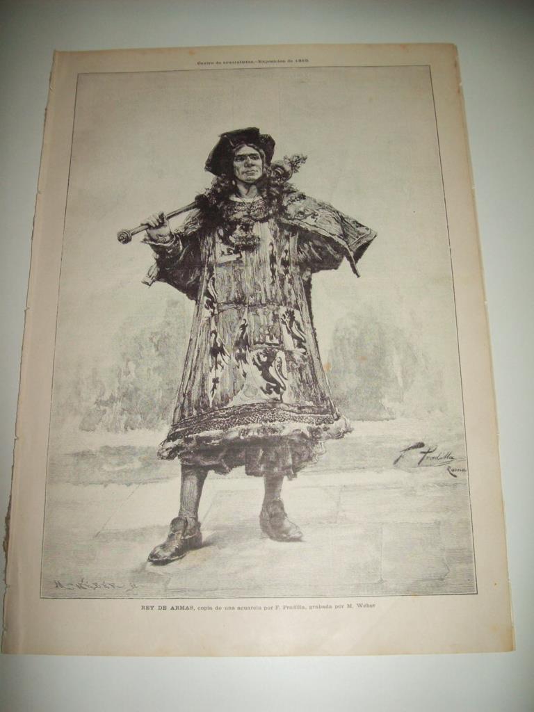 LAMINA ILUSTRACION ARTISTICA 19725: Rey de Armas, por F. Pradilla