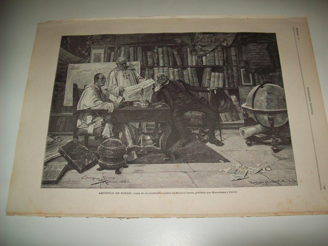 LAMINA ILUSTRACION ARTISTICA 19720: Articulo de fondo, copia de E. Serra