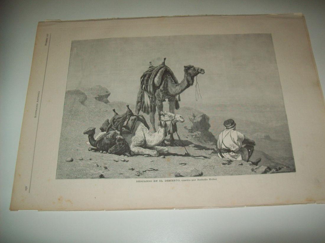LAMINA ILUSTRACION ARTISTICA 19719: Descanso en el desierto, por R. Huber