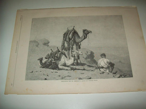 LAMINA ILUSTRACION ARTISTICA 19719: Descanso en el desierto, por R. Huber