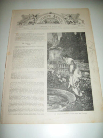LAMINA ILUSTRACION ARTISTICA 19718: En grata contemplacion, por E, Niczky