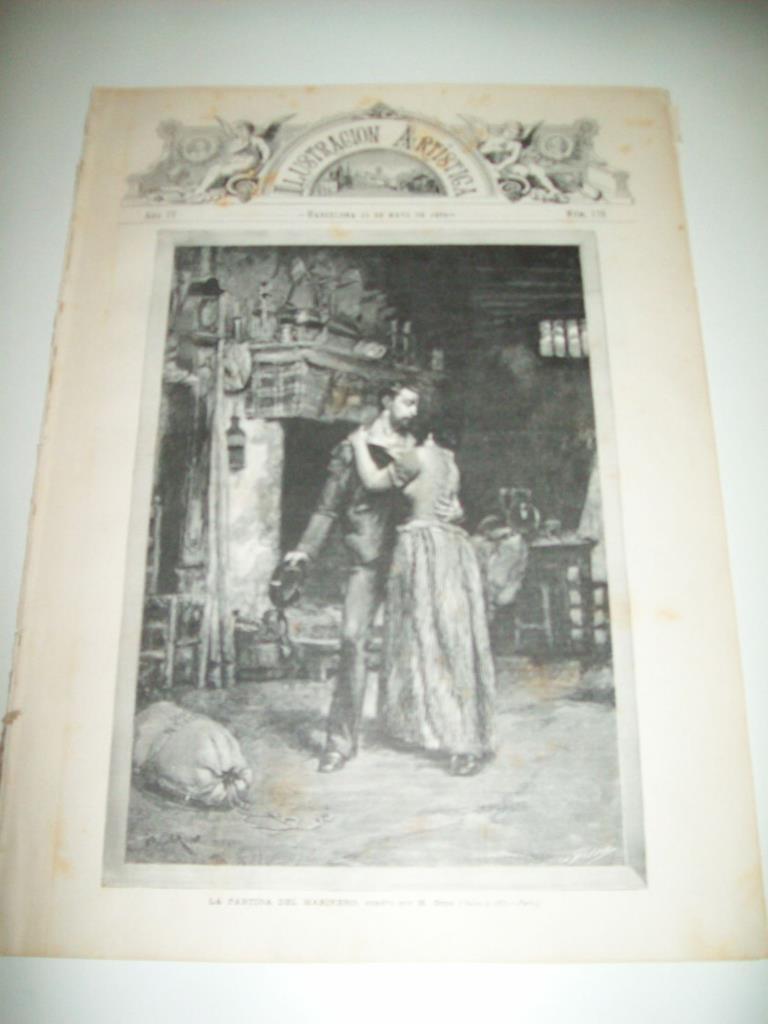 LAMINA ILUSTRACION ARTISTICA 19723: La partida del marinero, por M. Brun