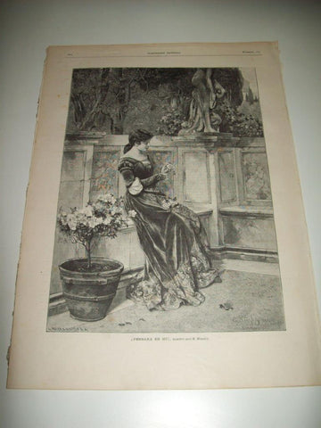 LAMINA ILUSTRACION ARTISTICA 19751: ¿Pensara en mi?, por Niezky