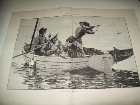 LAMINA ILUSTRACION ARTISTICA 19749: Caza en el mar, por Guillou