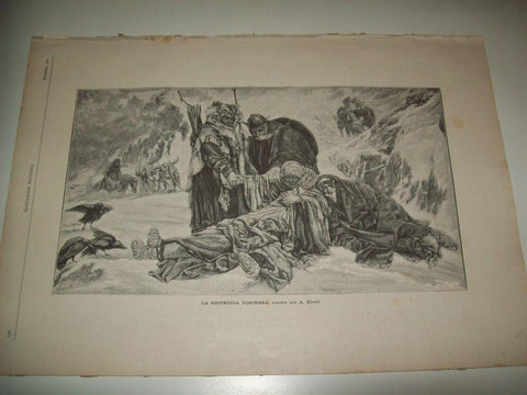 LAMINA ILUSTRACION ARTISTICA 19742: La despedida postrera, por A. Hirchl