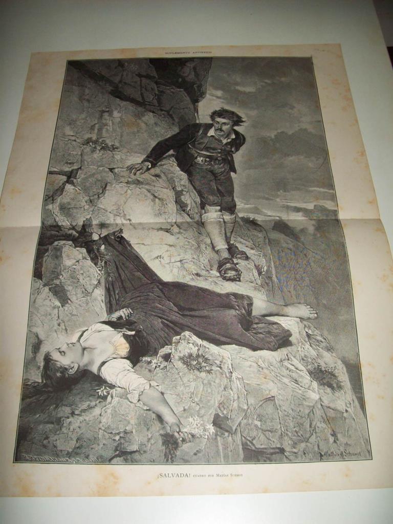 LAMINA ILUSTRACION ARTISTICA 19740: Salvada, por M. Schmid