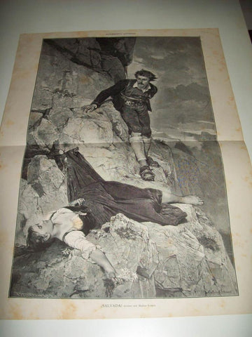 LAMINA ILUSTRACION ARTISTICA 19740: Salvada, por M. Schmid