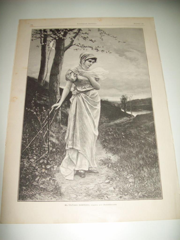 LAMINA ILUSTRACION ARTISTICA 19737: El ultimo remedio, por Bodenhausen