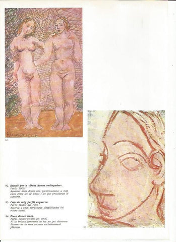 LAMINA 19393: Estudio para Dos mujeres abrazadas y Cabeza de medio perfil izquierdo