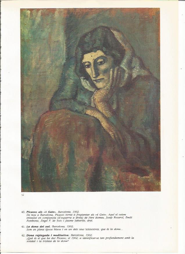 LAMINA 19364: Mujer recogida y meditativa