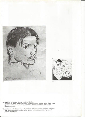 LAMINA 19367: Autorretrato mirando atrás y Autorretrato simiesco