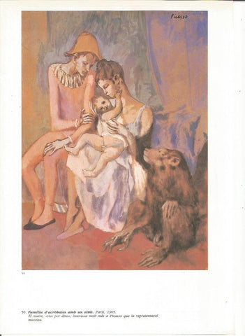 LAMINA 19377: Familia de acrobatas con un simio