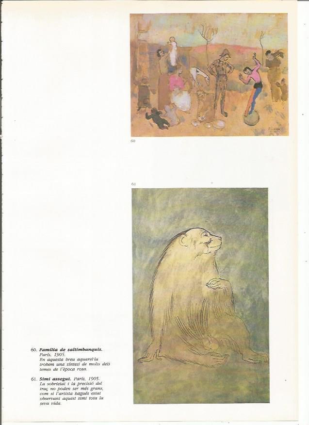 LAMINA 19378: Familia de saltimbanquis y Simio sentado