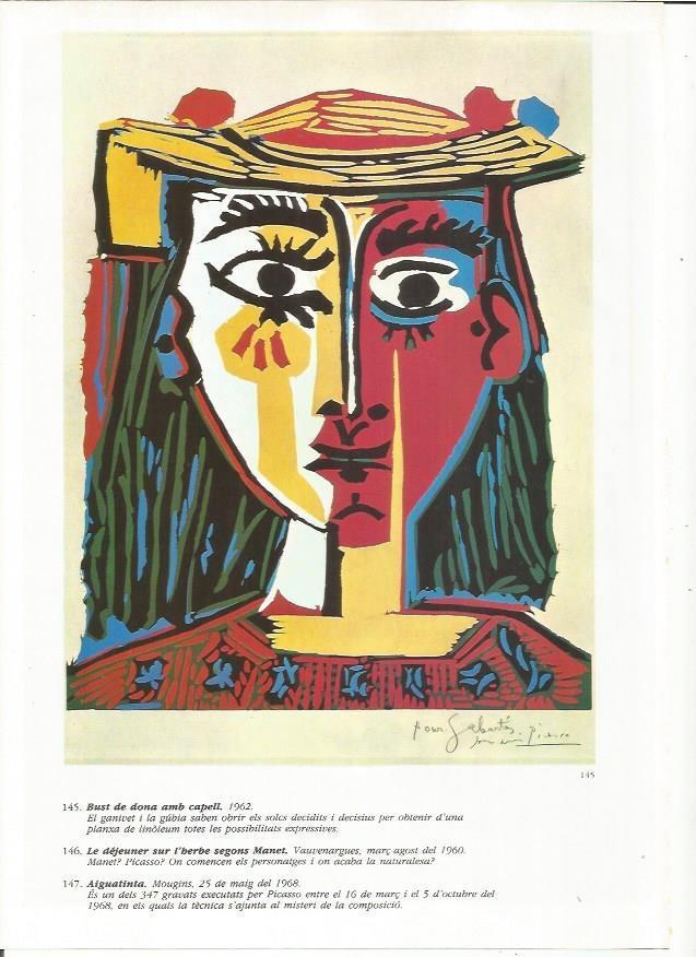 LAMINA 19440: Busto de mujer con gorro