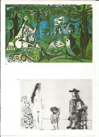 LAMINA 19441: Le dejeuner sur l'hernbe según Manet y Aguatinta