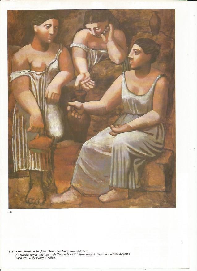 LAMINA 19420: Tres mujeres en una fuente