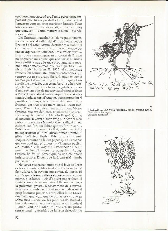 LAMINA 19298: Ilustraciones para La vida secreta de Salvador Dali