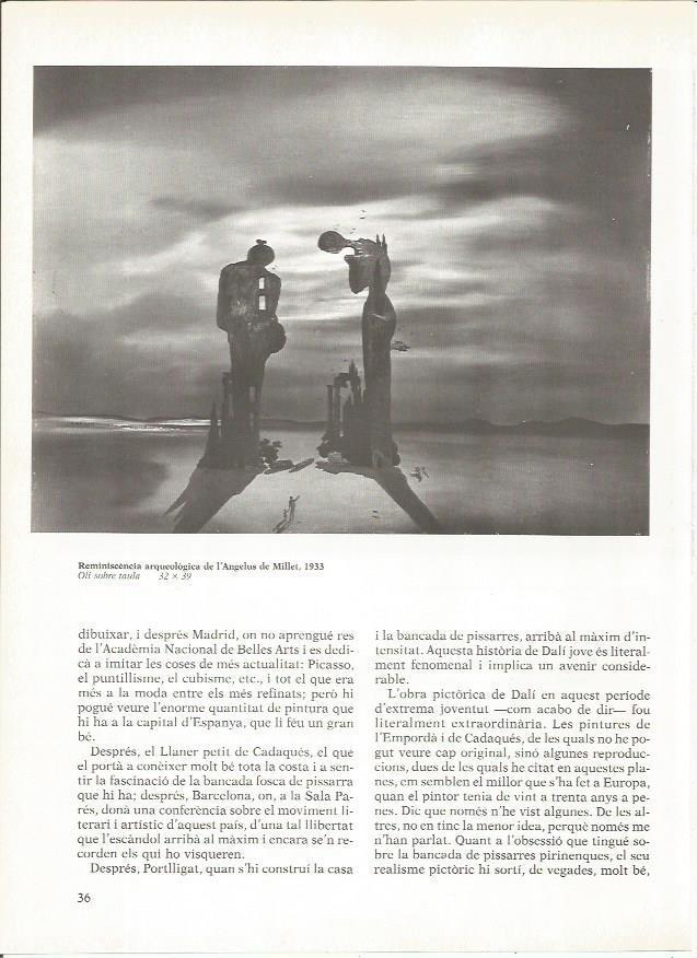 LAMINA 19272: Reminiscencia arqueologica del Angelus de Millet, por Dali