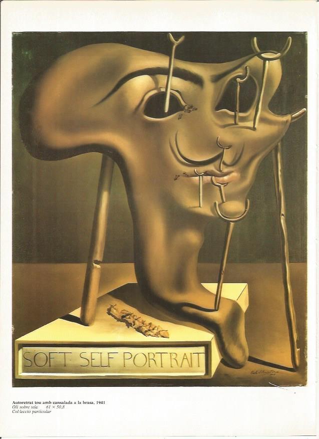 LAMINA 19281: Autirretrato suave con bacon a la brasa, por Dali