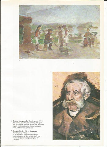 LAMINA 19346: Escena campestre y Retrato del Dr. Perez Costales