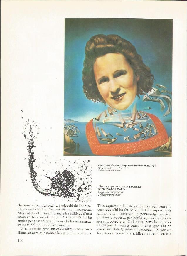 LAMINA 19335: Retrato de Gala con sintomas rinoceronticos, por Dali