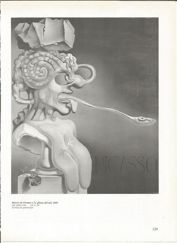 LAMINA 19317: Retrato de Picasso en la gloria del sol,por Dali