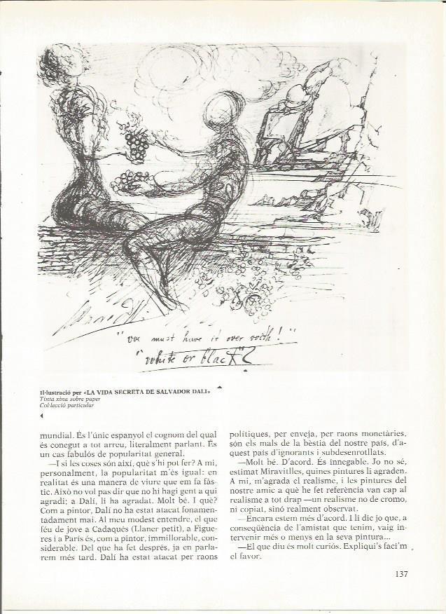LAMINA 19321:  Dibujo de tinta para La vida secreta de Salvador Dali