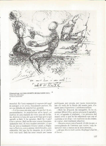 LAMINA 19321:  Dibujo de tinta para La vida secreta de Salvador Dali