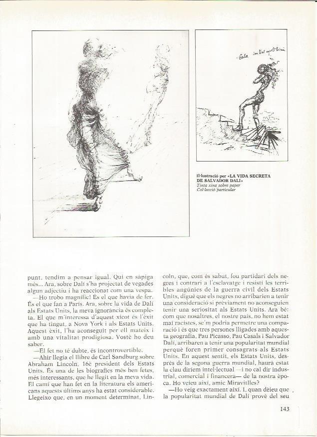 LAMINA 19324: Ilustraciones de tinta china para La vida secreta de Salvador Dali