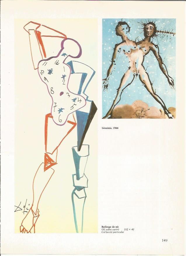LAMINA 19327: Geminis y Reloj de noche, por Dali