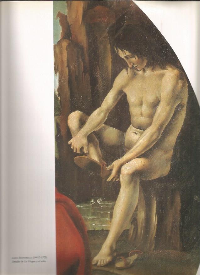 LAMINA 19449: Detalle de La Virgen y el Niño, por Luca Signorelli