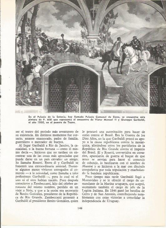 LAMINA 19570: Encuentro de Victor Manuel II y Garibaldi, por P. Aldi