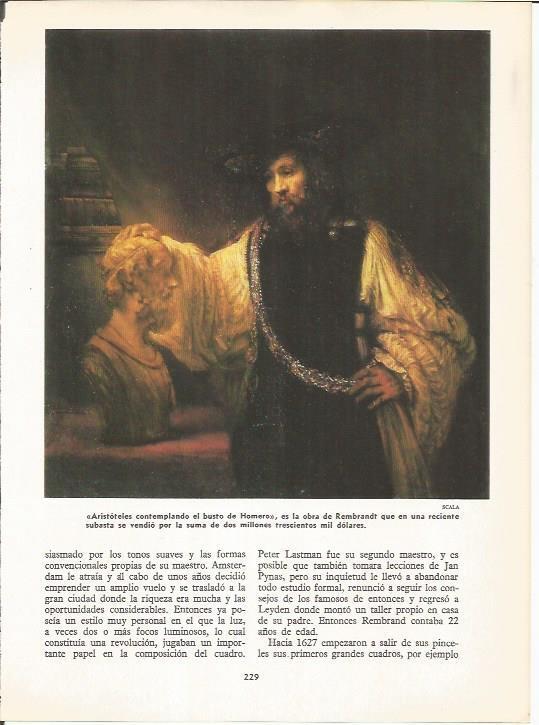 LAMINA 19579: Aristoteles contemplando el busto de Homero, por Rembrandt