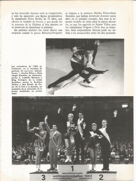 LAMINA 19543: Campeones de las Olimpiadas de 1964 de patinaje artistico