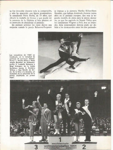LAMINA 19543: Campeones de las Olimpiadas de 1964 de patinaje artistico