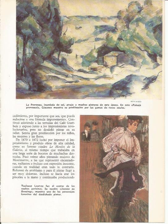 LAMINA 19612: Paisaje provenzal, por Ceszanne y Jeanne au Dancing, por Toulouse-Lautrec
