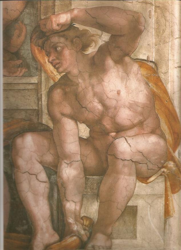 LAMINA 19453: Joven desnudo, por Miguel Angel