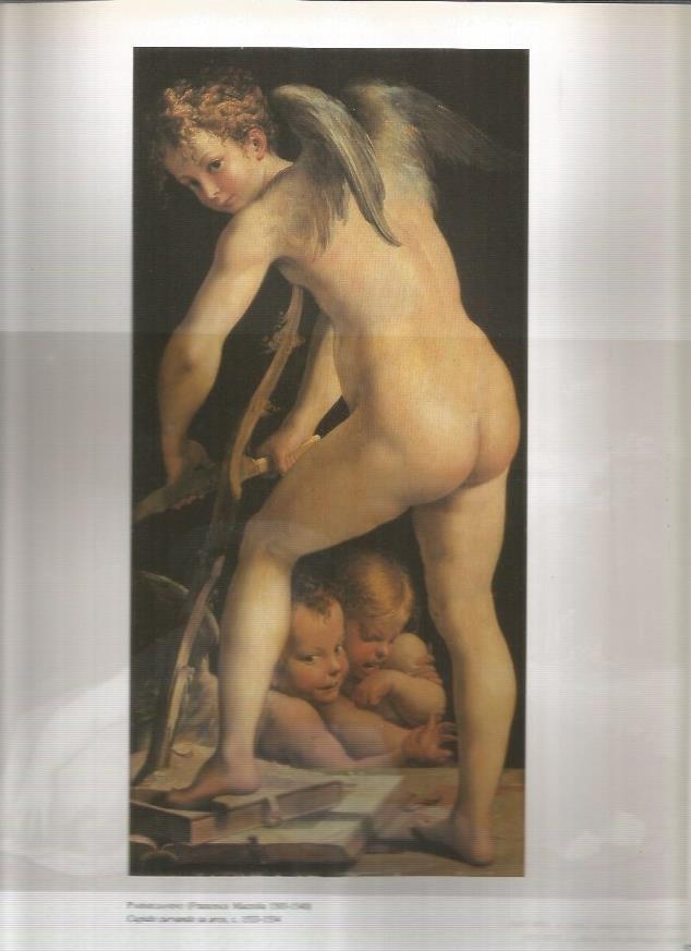 LAMINA 19455: Cupido curvando su arco, por Parmigianino