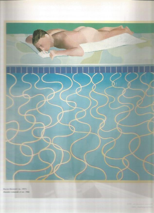 LAMINA 19504: Hombre tomando el sol, por D. Hockney