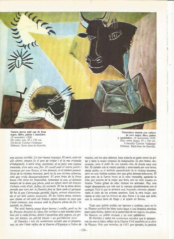 LAMINA 19033: Natruraleza muerta con cabeza de toro negro. Libro, paleta y candelabro