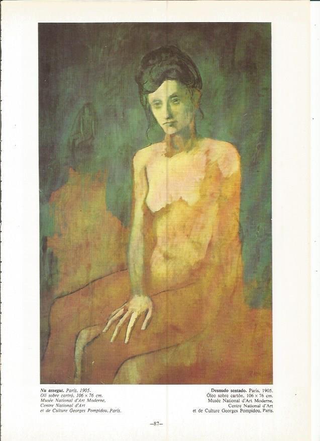 LAMINA 19015: Desnudo sentado