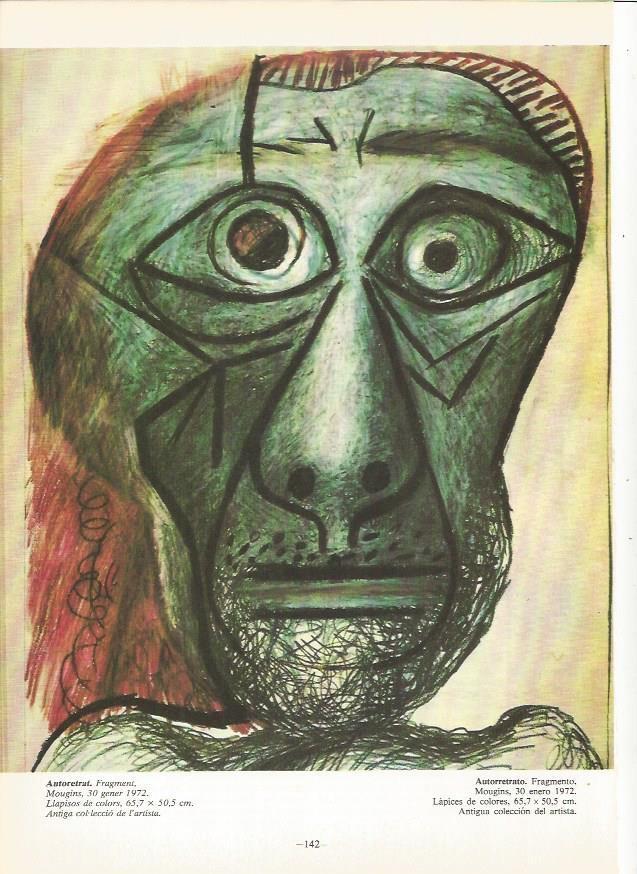 LAMINA 19042: Autorretrato de Picasso del año 1972