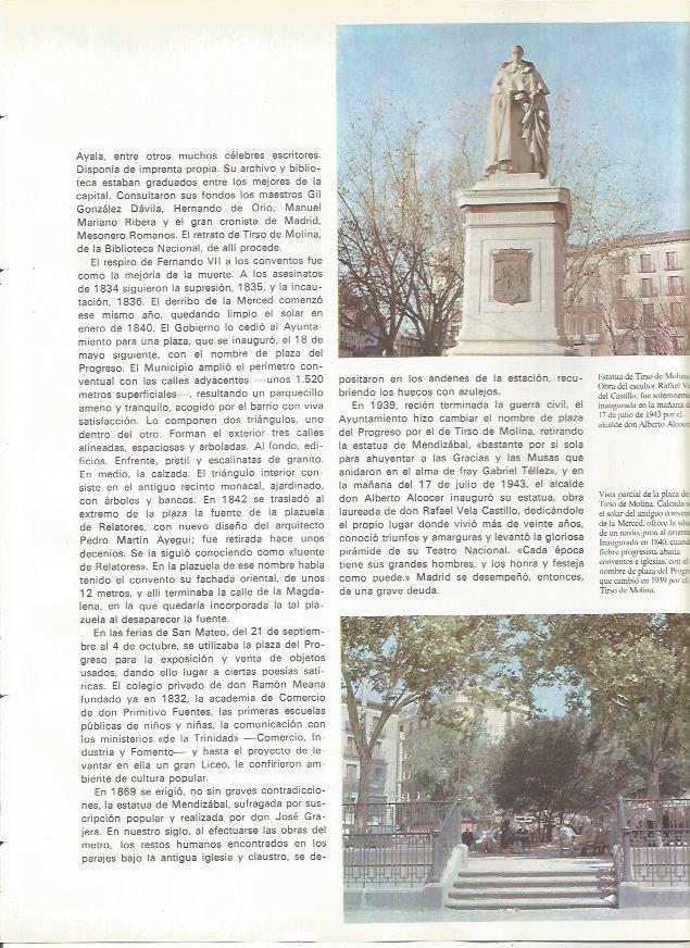 LAMINA 20219: Estatua de Tirso de Molina